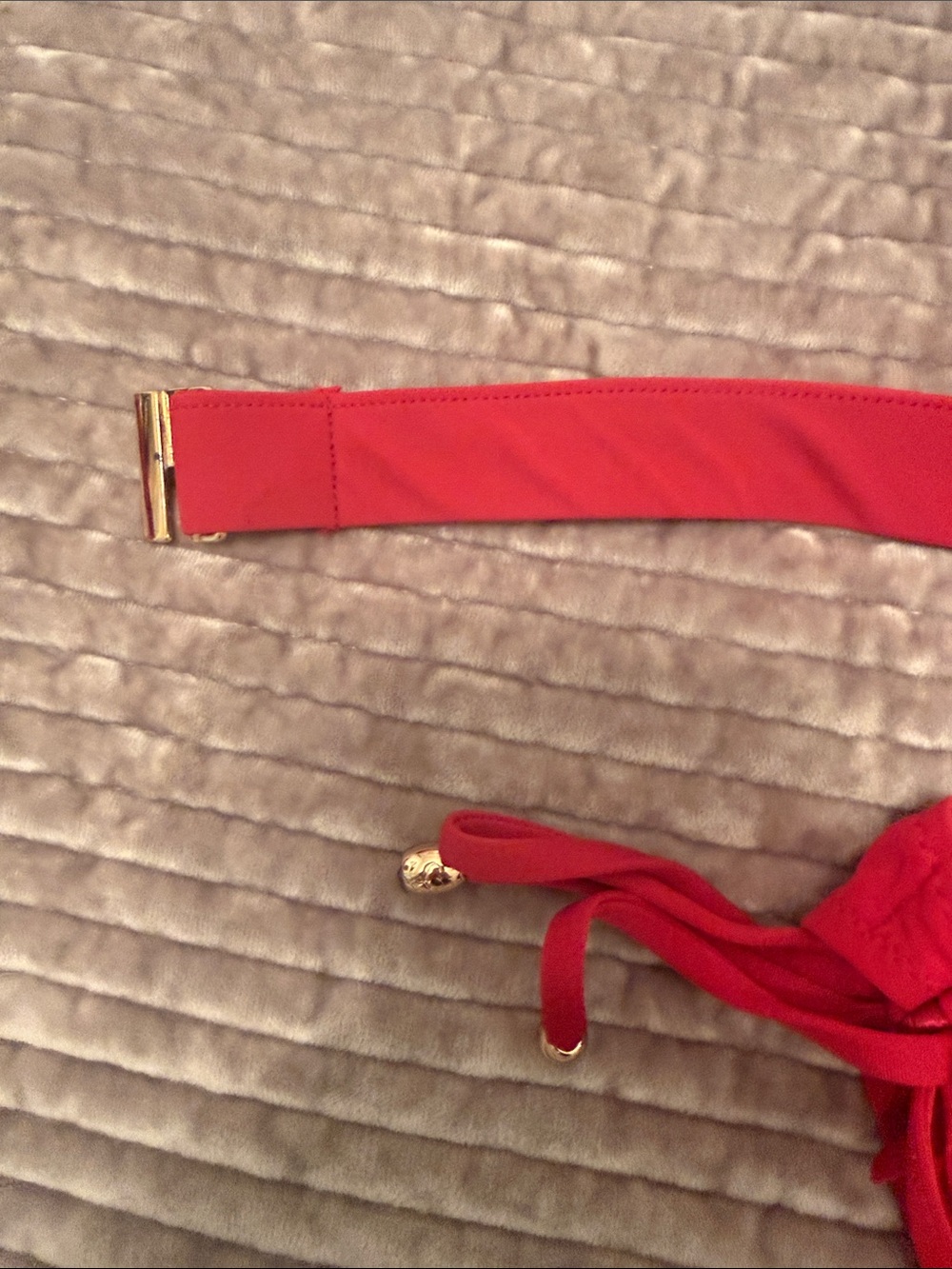 SHAN Red Ruffle Triangle Bikini Set - Picture 2 of 4
